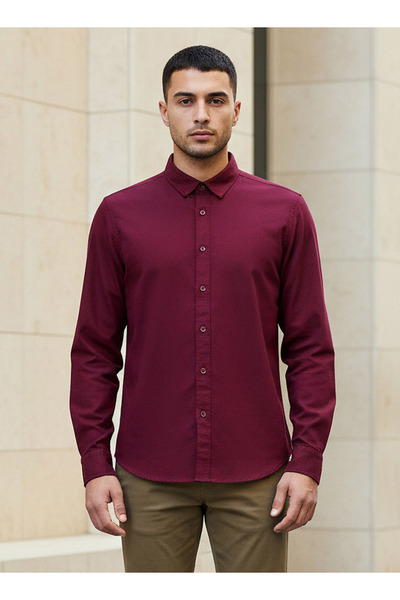 FAV Men Regular Fit Button-Down Collar Long Sleeve Oxford Shirt