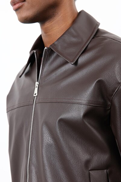 Antioch Brown Relax Fit Men's Leather Coat