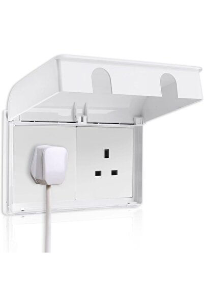 Generic X-Spring Child Safety Waterproof Wall Outlet Cover - Double Socket, White