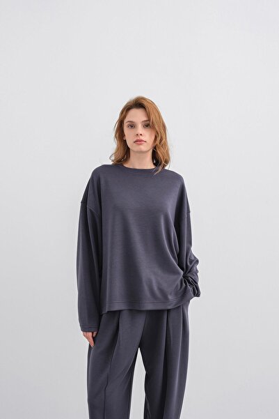 Basicpark Smoked Women's Soft Textured Premium Modal Fabric Top and Bottom Set