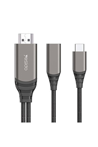 Lito Cablu video de la tip C la HDMI, 4K 60Hz, 2m, R48, Alumix, Yesido HM07