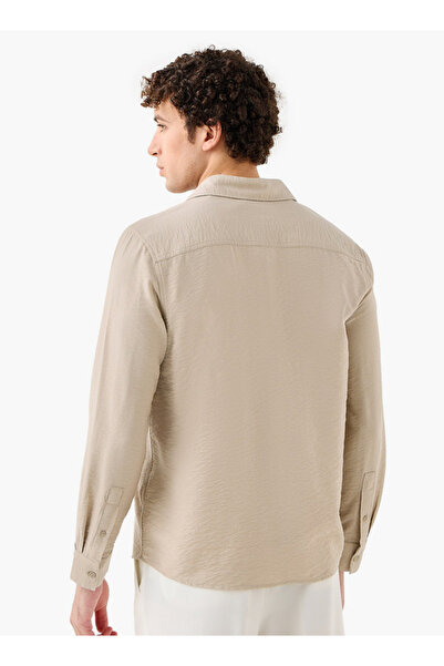 FAV Men Regular Fit Collared Crinkle Texture Long Sleeves Shirt