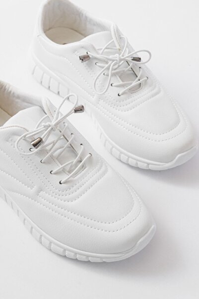 Zerenyus Zri̇n-504 White Lace-Up Orthopedic Daily Women's Sports Shoes