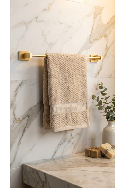URASDESIGN Premium Gold Alüminyum Büyük Havlu Askısı Yapışkanlı
