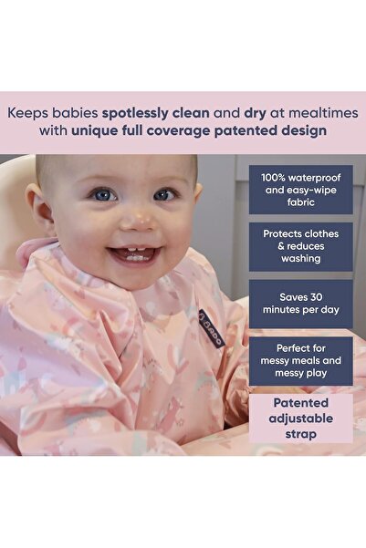 BiBADO مريلة أطفال بأكمام، ذاتية الفطام، تناسب كراسي الأطفال المرتفعة وعربات ...