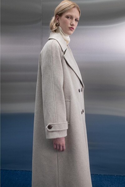 MARKALİSTE Μακρύ παλτό με μανίκια ρεγκλάν πέτρα