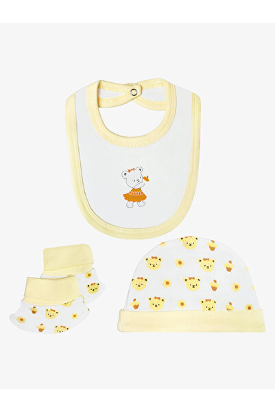 Babies Basic By Styli 5-Piece 100% Cotton Bib, Romper, Mittens, Cap and Sleepsuit Set