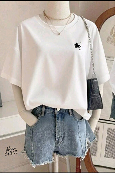 New Shine تي شيرت مطبوع قصة فضفاضة