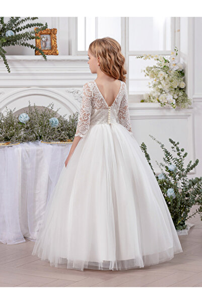 Take Two By Styli White All Lace V-Back Dress