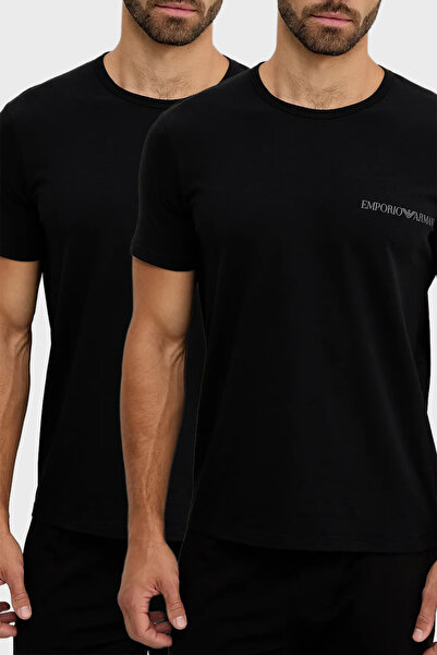 Emporio Armani Cotton Regular Fit Logo 2 Pack t Shirt Men's t Shirt Em000391 Af16115 Mc005