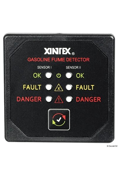 OSCULATI Detector de gaz și fum Xintex cu 2 senzori, alarmă 68 dBA, LED roșu, buton test/silențios, cabluri de 6 m
