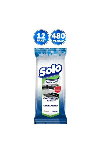 Solo Banyo ve Mutfak Kirece Karşı Etkili Yüzey Temizleme Mendili Deterjan Kat...