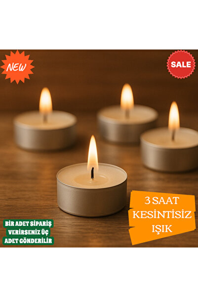 HKM Hobim Tealight Mum – Dekoratif Loş Işık Mum (1 Sipariş = 3 Adet Gönderilir )