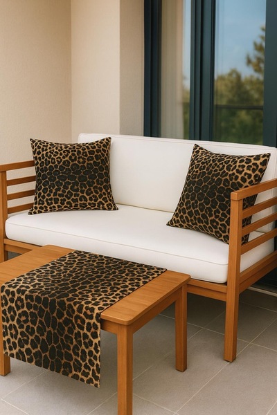 Çeyiz Bahçesi leopard set dva Jastuk jedan Stolni raner