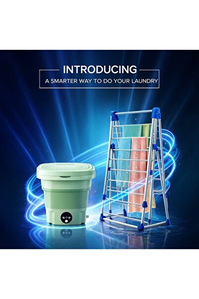 Primo Plus 2-offer Clothes Dryer Rack White & Blue with Portable Mini Folding Clothes Washing Machine