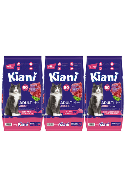 kiani concept KIANI Premium Adult Cat Food with Beef & Vegetables 1kg