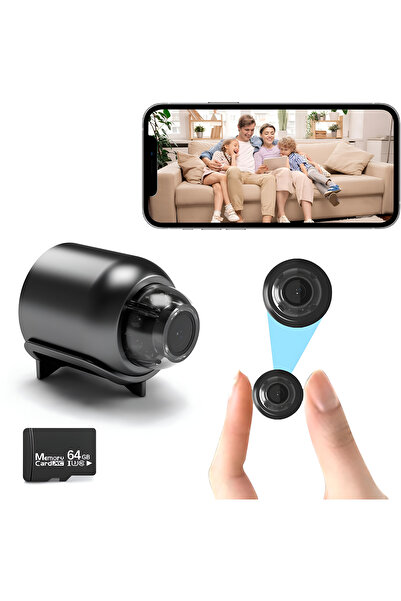 OEM Mini Spy Camera WiFi 1080P + 64GB, AI Detection, Infrared 10m, iOS Android App, 140°