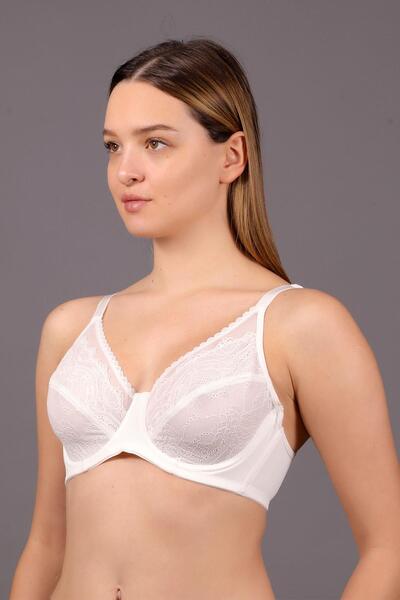 cotonhause Women's Shaping / Sculpting Underwire Ecru Bra - Lace Embroidered C1T0N3253