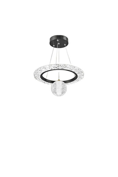 luminastar LED Chandelier 24W with Crystals, Black Body, Height 50 cm