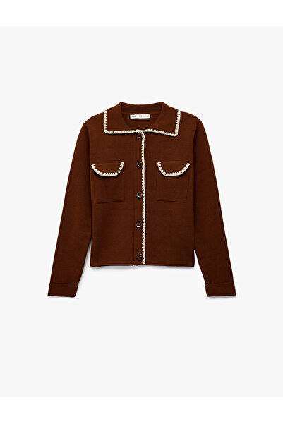 Koton X Melis Ağazat - Πλεκτή ζακέτα με μακρυμάνικο πουκάμισο με λεπτομέρεια ραφής στην τσέπη