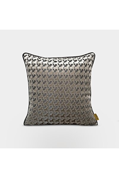 Lidoma Home "Troya" Dokulu At Figürlü Kırlent 45x45 - Gri