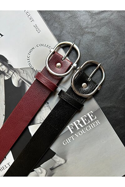 LİA KEMER حزام نسائي فضي اللون بنمط حلقة مستديرة مكون من قطعتين، حزام للسترة،...