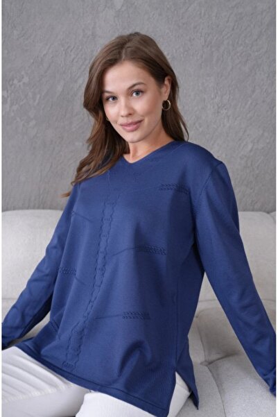 Fresh&Moda Women's Mother Stretchy Soft Textured V-Neck Slim Knitwear Sweater