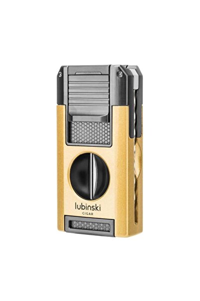 Lubinski Premium Çift Torch Puro Çakmağı Dahili V-Cut Kesici - Delici - İğne-...