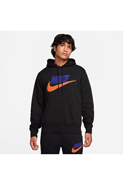 Nike سويت شيرت كاجوال أسود للرجال من كلوب فليس