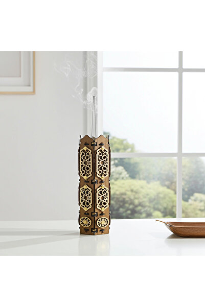 Ansaam Incenses Wooden incense burner with an Islamic design