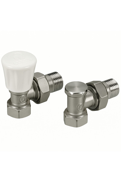 GIACOMINI R705KX033 radiator flow and return valve set, angular, 1/2", chrome...