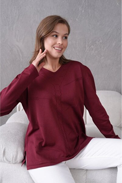 Fresh&Moda Women's Mother Stretchy Soft Textured V-Neck Slim Knitwear Sweater