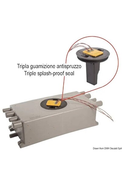 OSCULATI Whale water tank with integrated IC sensor, 350x260x180 mm, 12/24V, 8.1 liters