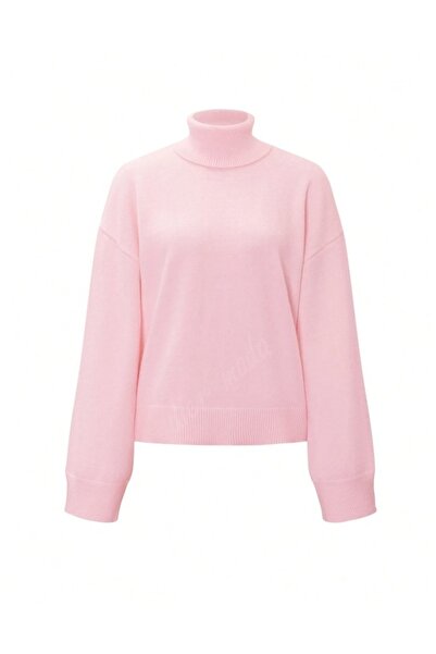 Dier Moda Pulover tricotat pentru femei, galben unt, cu gât roșu supradimensionat , pulover tricotat Fmoda1981