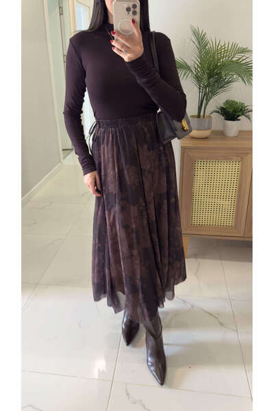BİRCANÇİL Thomas Brown Patterned Skirt