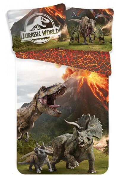 JURASSIC WORLD Lava set de lenjerie de pat 140x200 cm, 70x90 cm