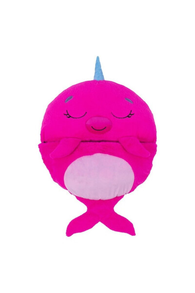 HAPPY NAPPERS Sac de dormit suplimentar 2 în 1 - Nelli Narwhal, roz, 50 x 137 cm
