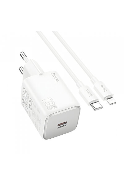 Apple HOCO N40 Power Adapter with Lightning Cable, 20W, 3A, 1 x USB-C, White