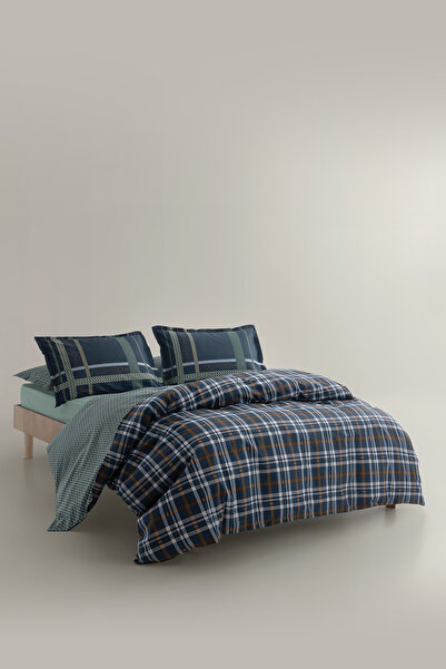 Yataş Shandon Ranforce Single Duvet Cover Set - Navy Blue