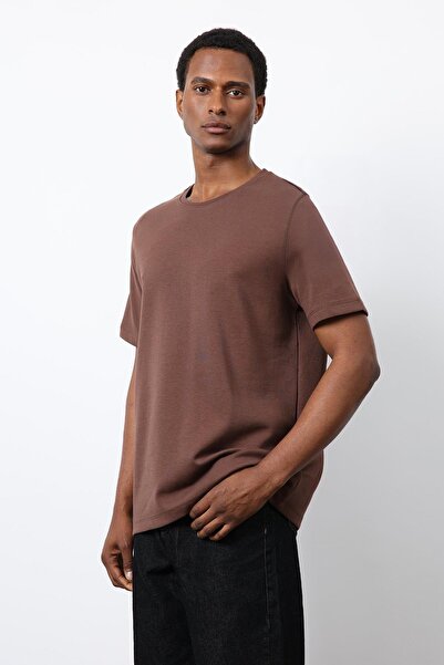 Antioch Brown Regular Fit Basic Men's T-Shirt