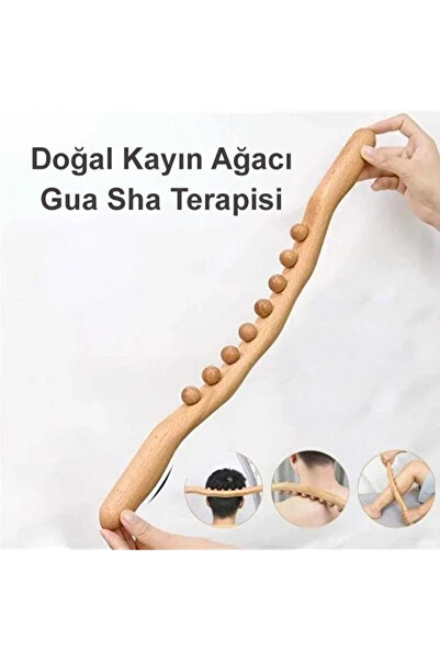 Yenimiyeni Vücut Spa Masajı Lenfatik Kürek Kas Gevşeme Ahşap Guasha Sopa Raha...