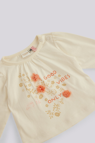 Layette Baby Girl Ecru Tshirt