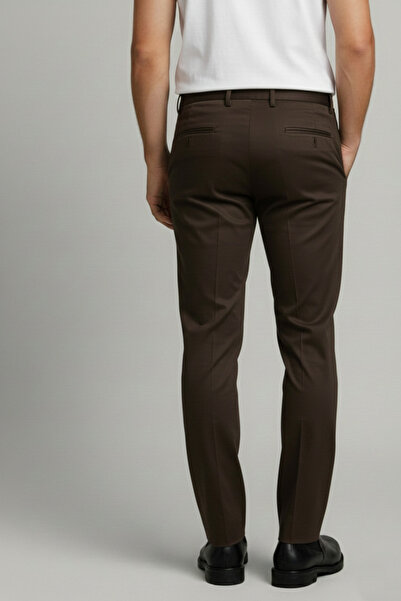 Bürke Ανδρικό υφασμάτινο παντελόνι σε καφέ χρώμα καλής ποιότητας