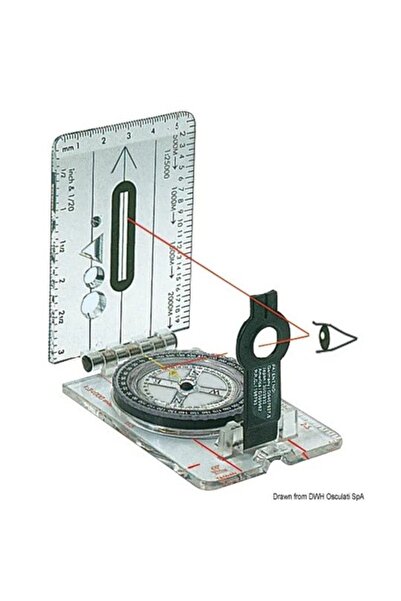 OSCULATI Professional Compass CD703L, Liquid-filled, Rotating Rose, Scale, Folding Sight Frame, 57x160 mm