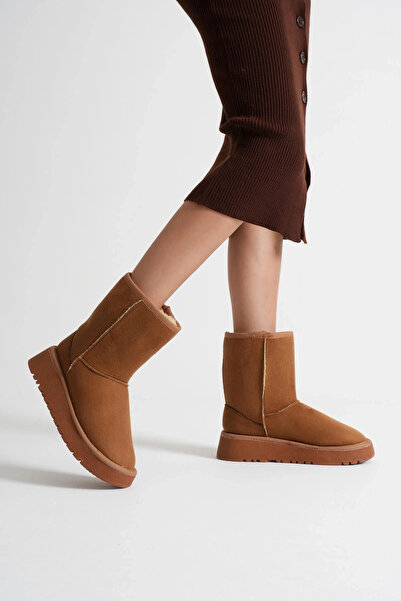 BALCI Anisa Women's Tan Winter Fur Boots