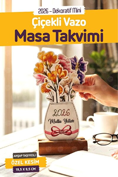 t tuğset etiket 2026 Ahşap Ayaklı Özel Tasarım Takvim, 2026 Takvim Özel Masaüstü Takvim Yılbaşı Hediyesi-T1528-