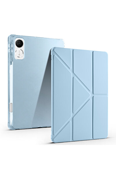 HTstore Honor Pad Gt Case Zore Tri Folding Stand Case with Pen Compartment-Blue