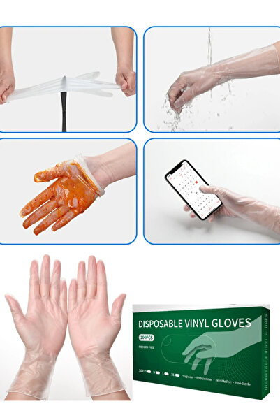 Generic Disposable Transparent PVC Gloves – 100 Pieces – Food Grade – M Size