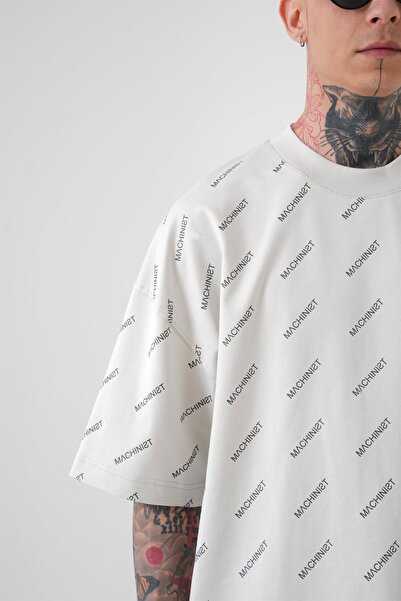Machinist Men's Mchnst Printed Oversized T-Shirt Space Gray