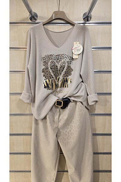 Park Moda Πλεκτό πουλόβερ με σχέδιο καρδιάς με πέτρες